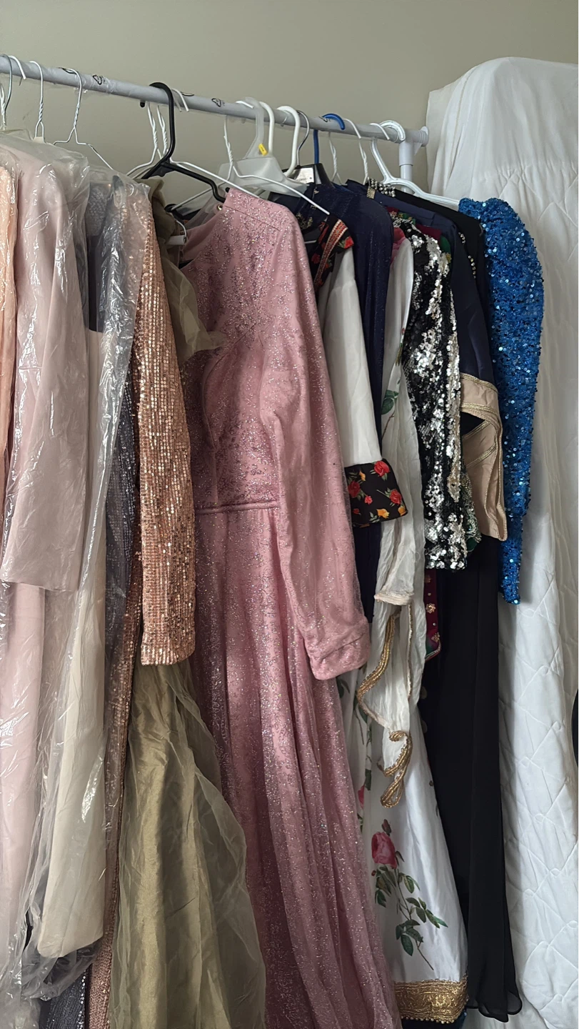 Pink Sequin Long Sleeve Maxi Dress
