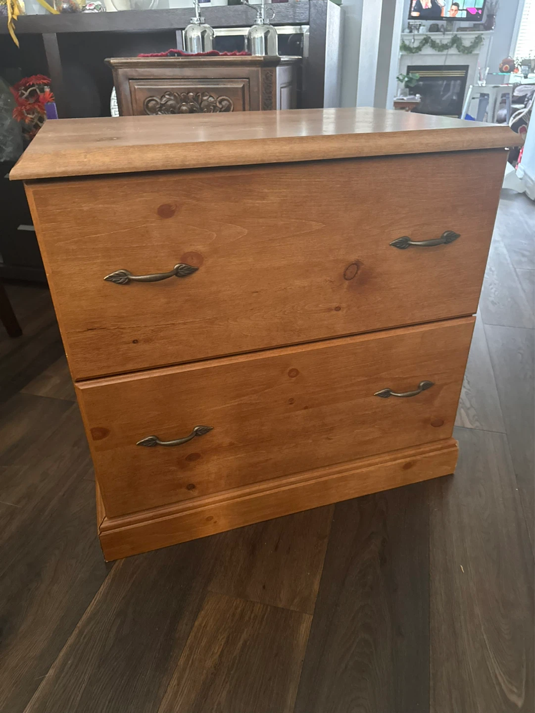 Wooden 2-Drawer Filing Cabinet