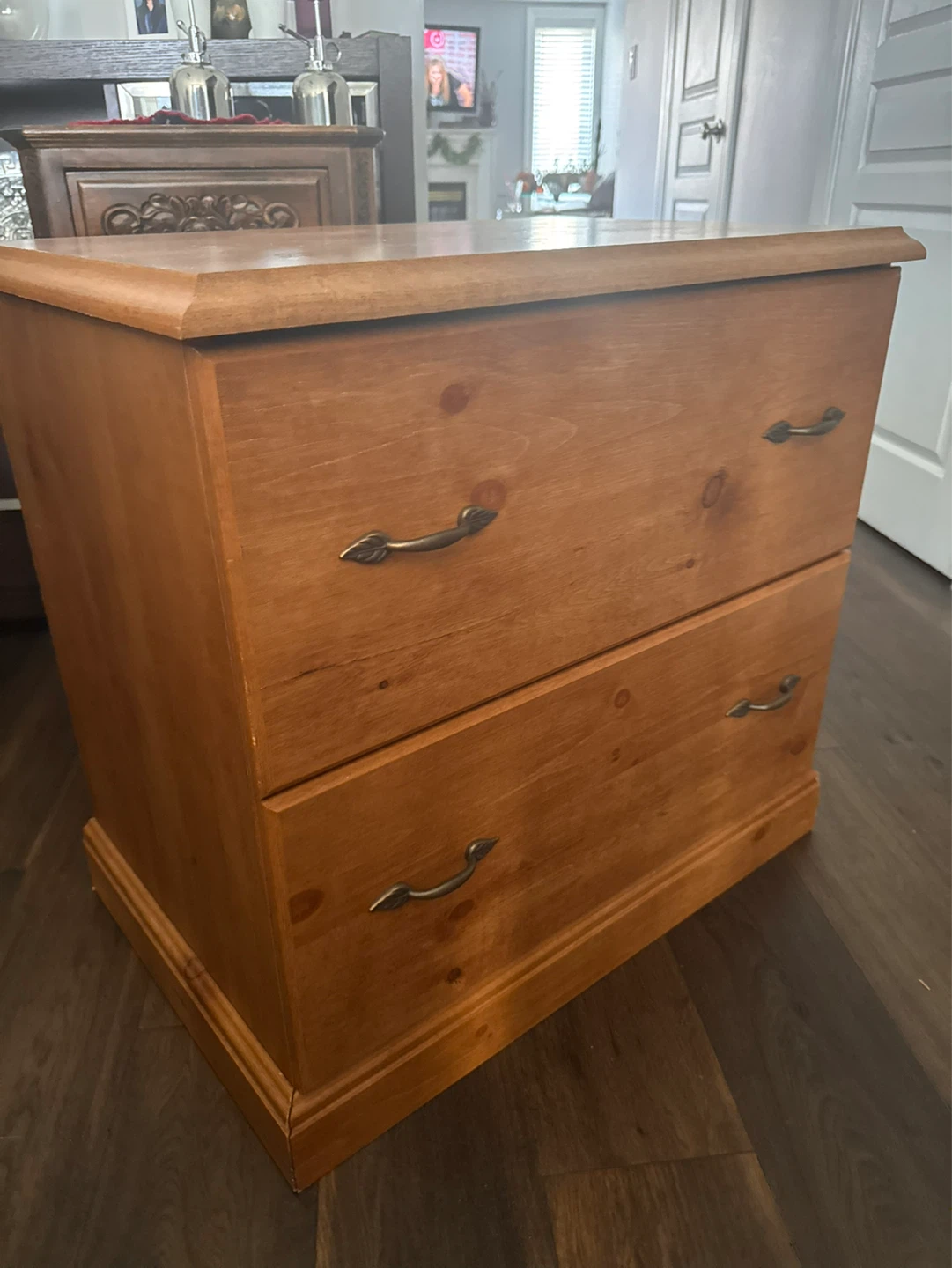 Wooden 2-Drawer Filing Cabinet - photo 2