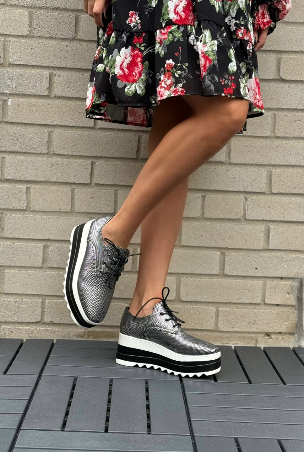 Women's Platform Oxford Shoes - photo 4