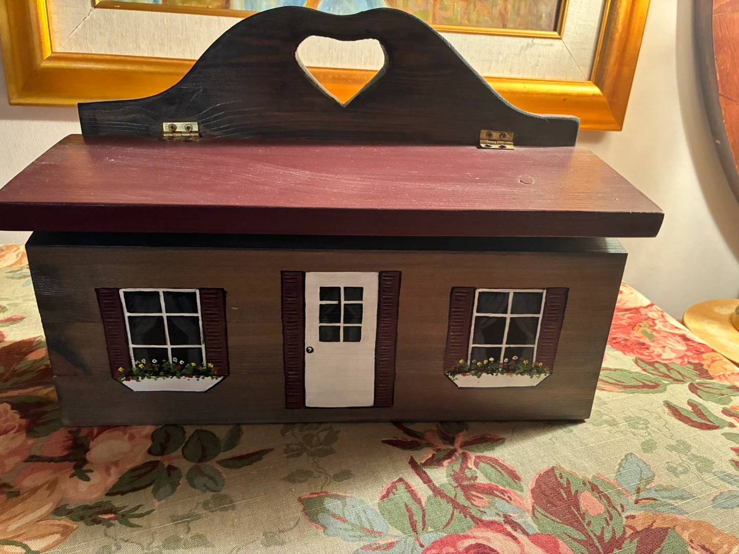 Wooden Decorative Storage Box with House Design