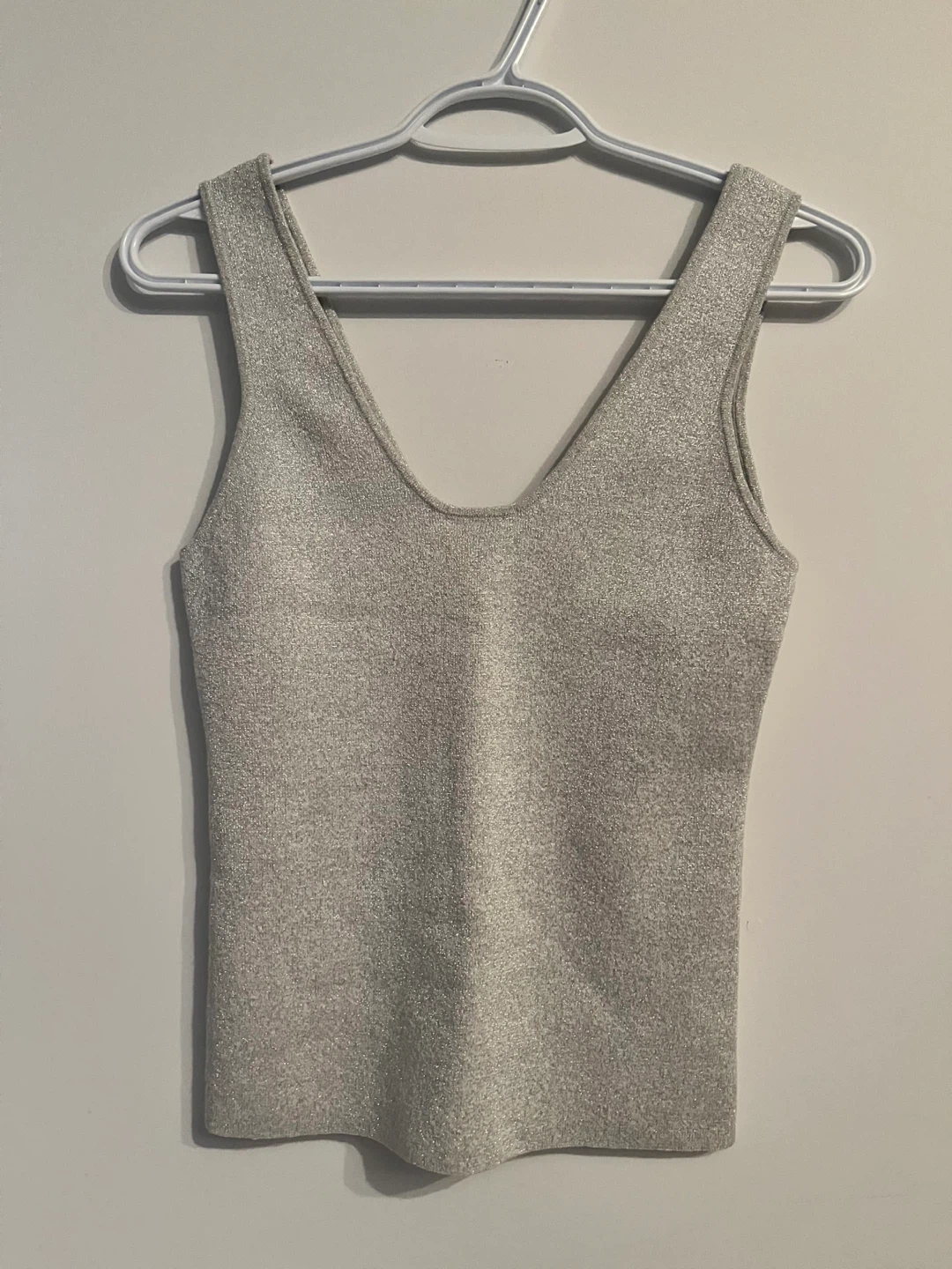 H&M Sparkly Silver Cashmere Blend Top