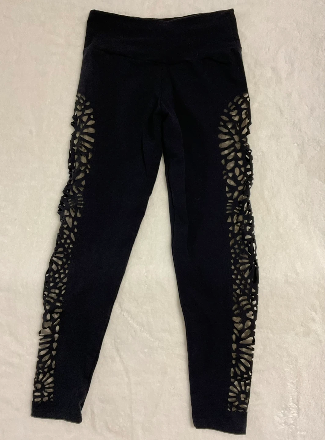 Black Leggings with Cutout Detail