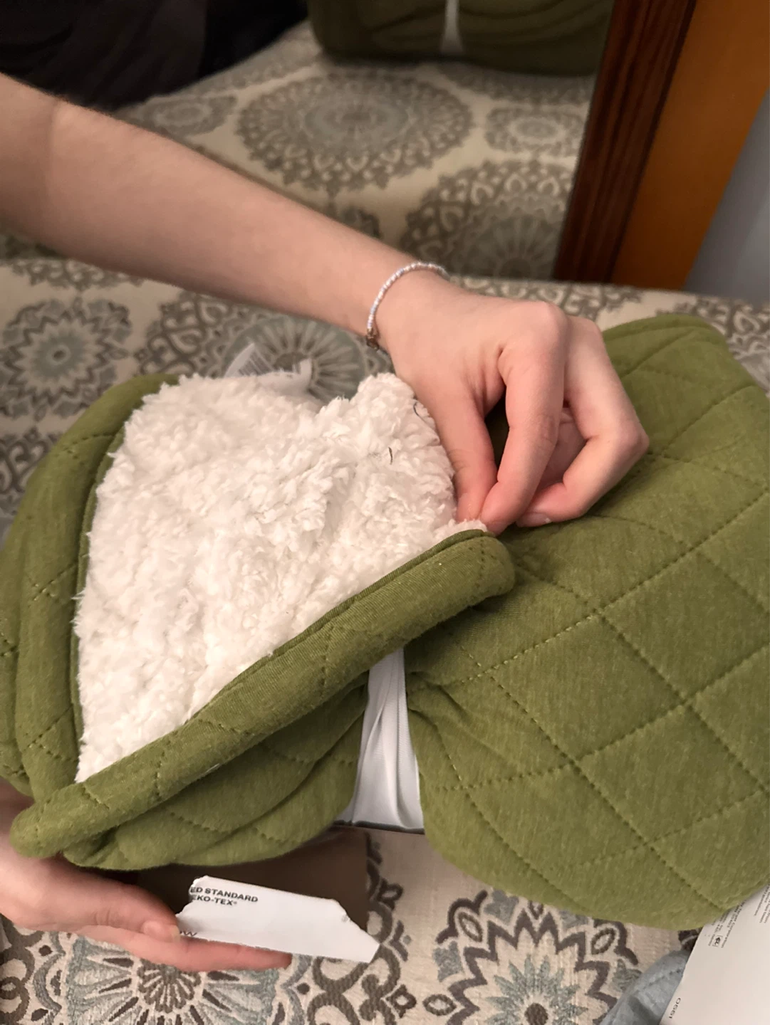 Room Essentials Quilted Throw - Olive Green - photo 2