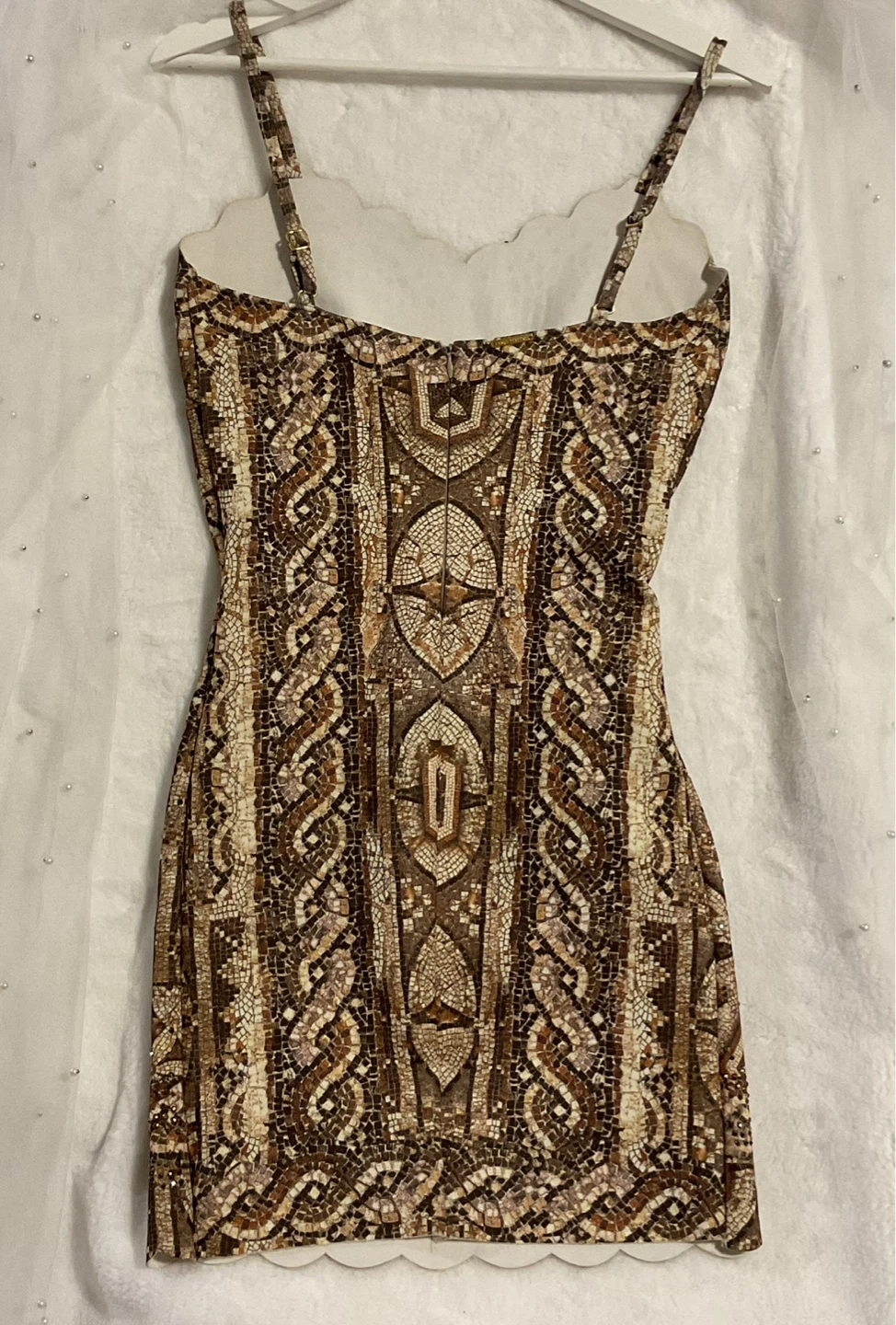 Brown Beaded Mini Dress - photo 2