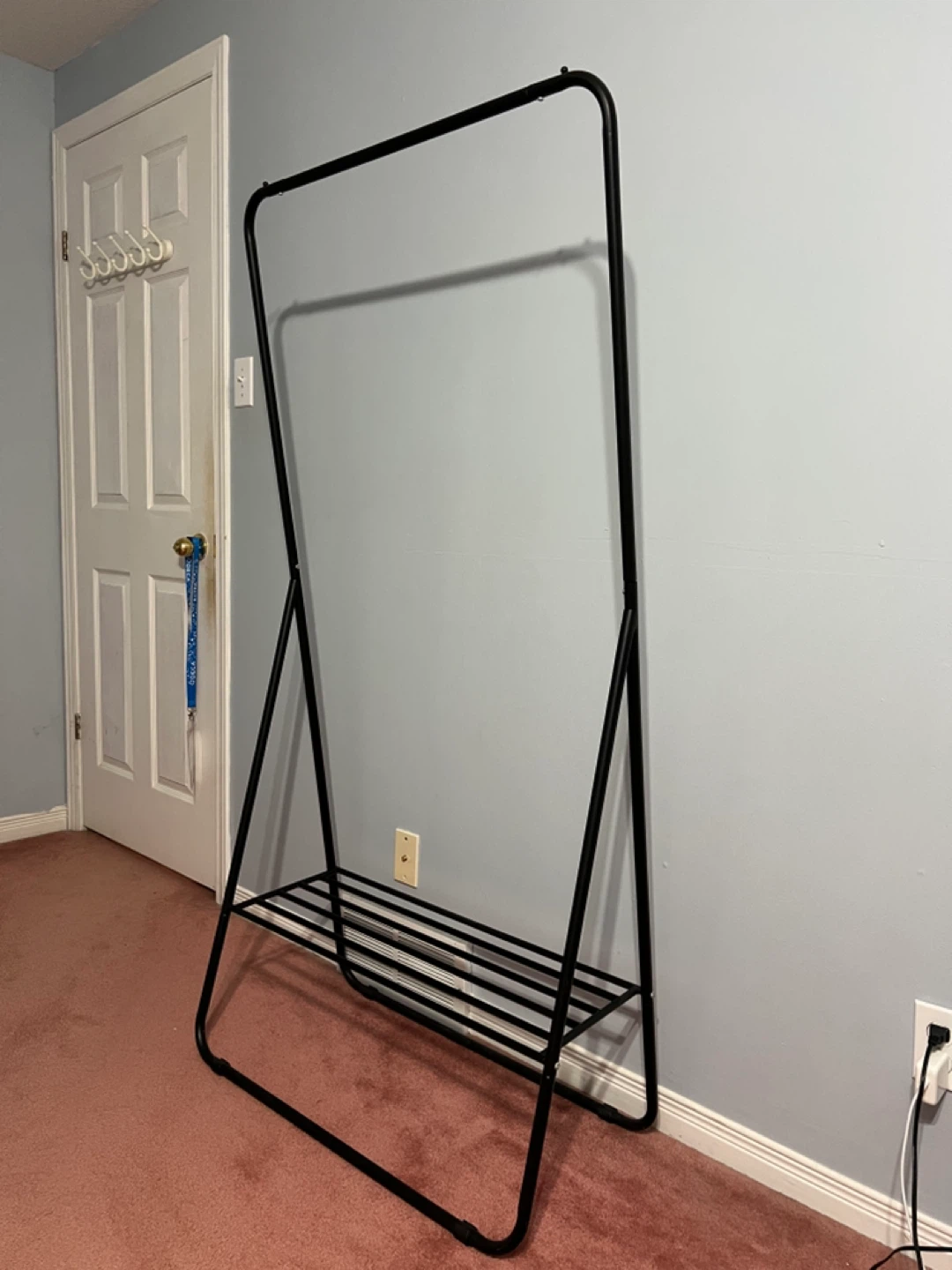 Black Metal Garment Rack with Shelf - photo 2