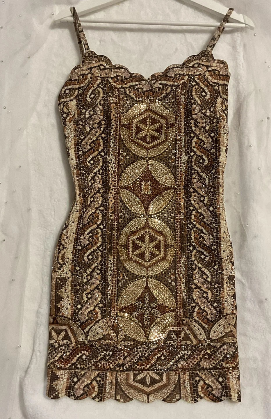 Brown Beaded Mini Dress - photo 3