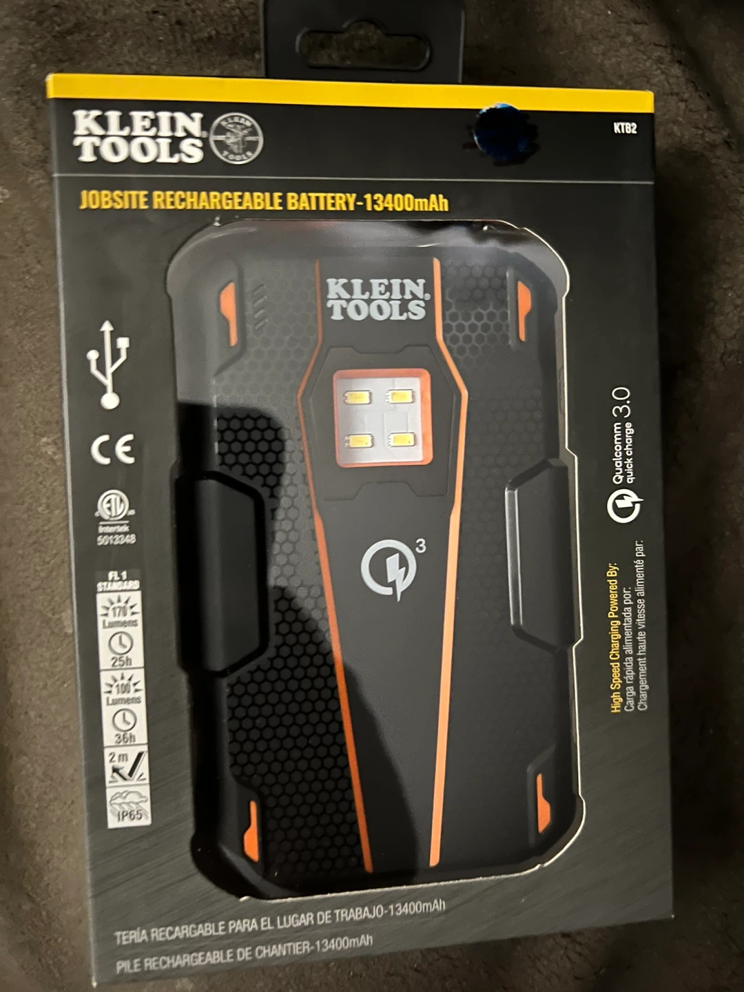 Rechargeable Battery Power Bank with LED Light
