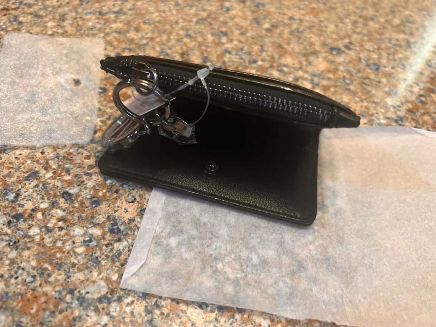 Victoria's Secret Black Rhinestone Card Holder Wallet keychain - photo 4