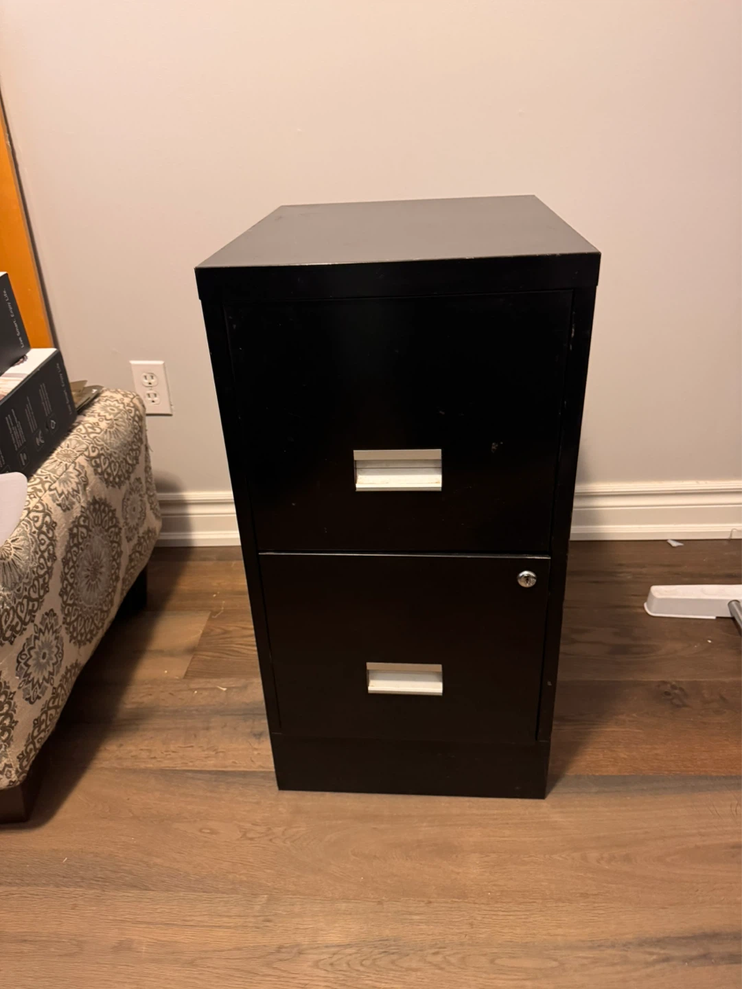 Black 2-Drawer Filing Cabinet