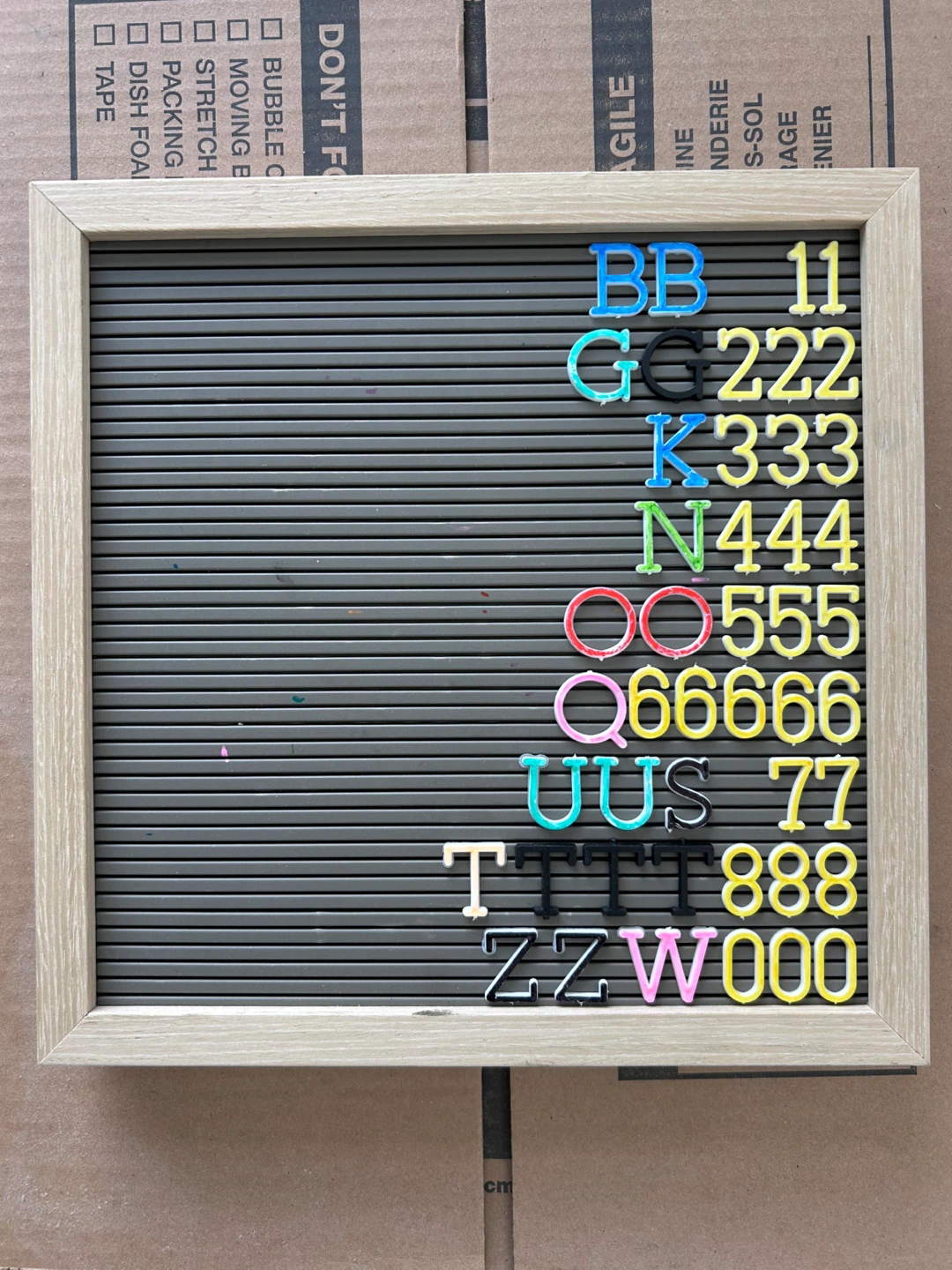 Changeable letter board