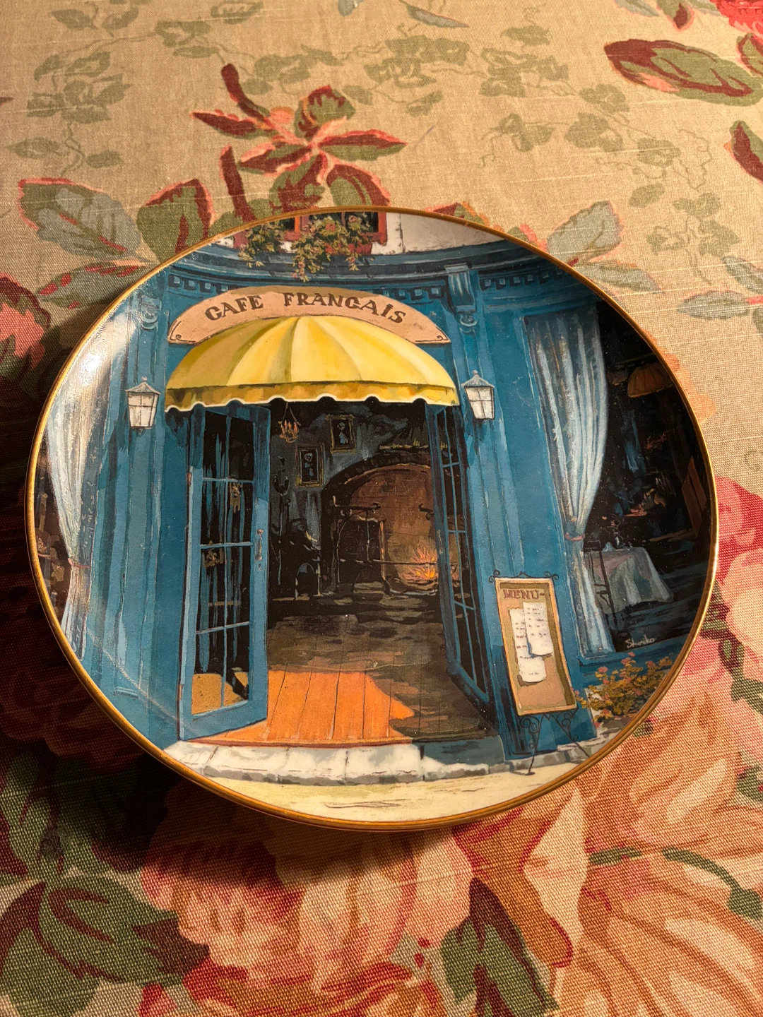 Decorative Plate 'Cafe Francais'