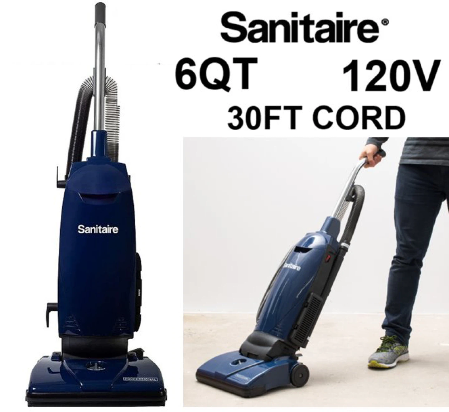 Sanitaire 6QT Commercial Vacuum Cleaner 120V 30FT Cord