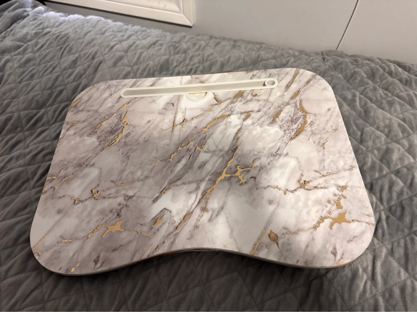 Marble Lap Desk with Padded Base and Tablet Slot