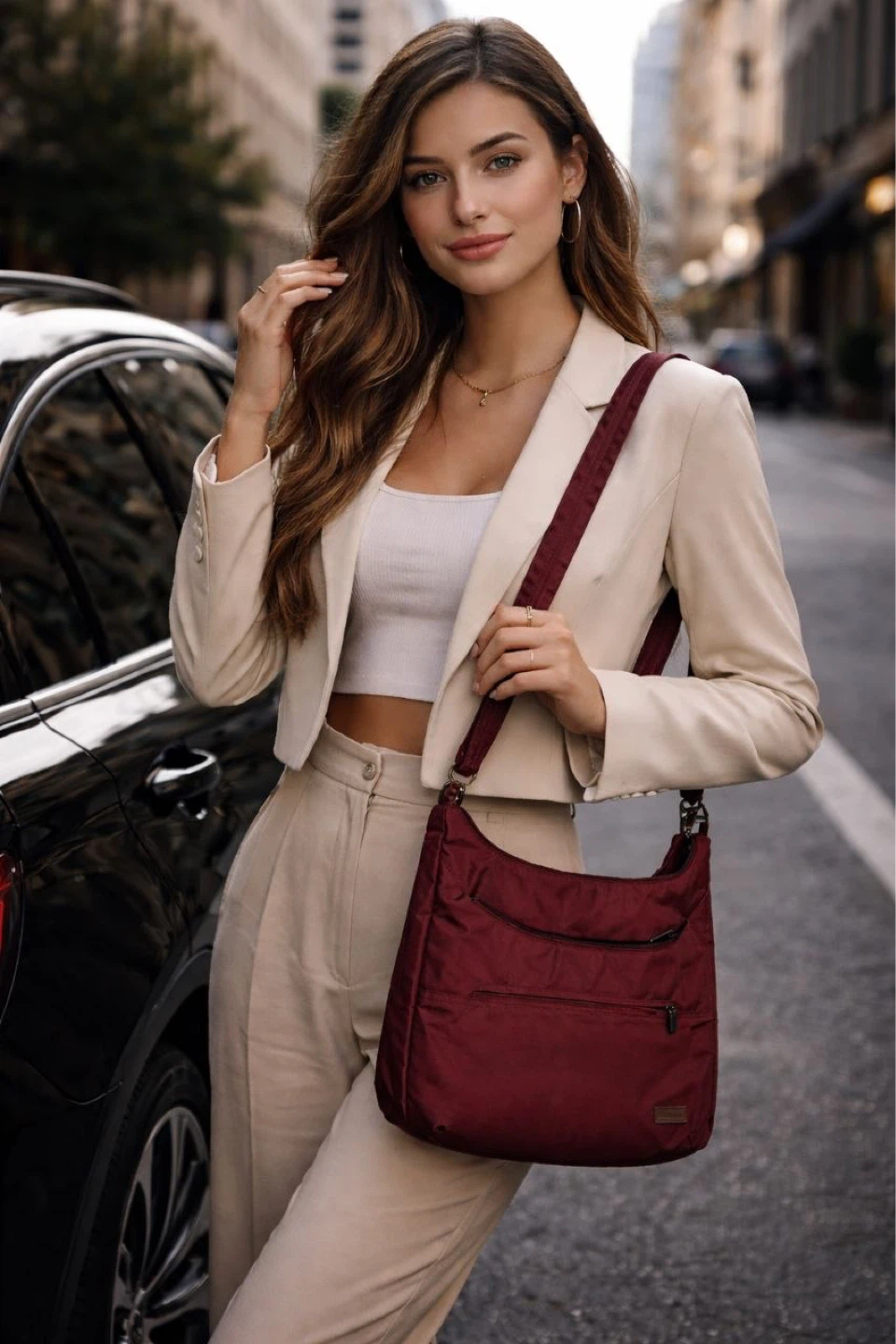 Tracker Burgundy Crossbody Bag