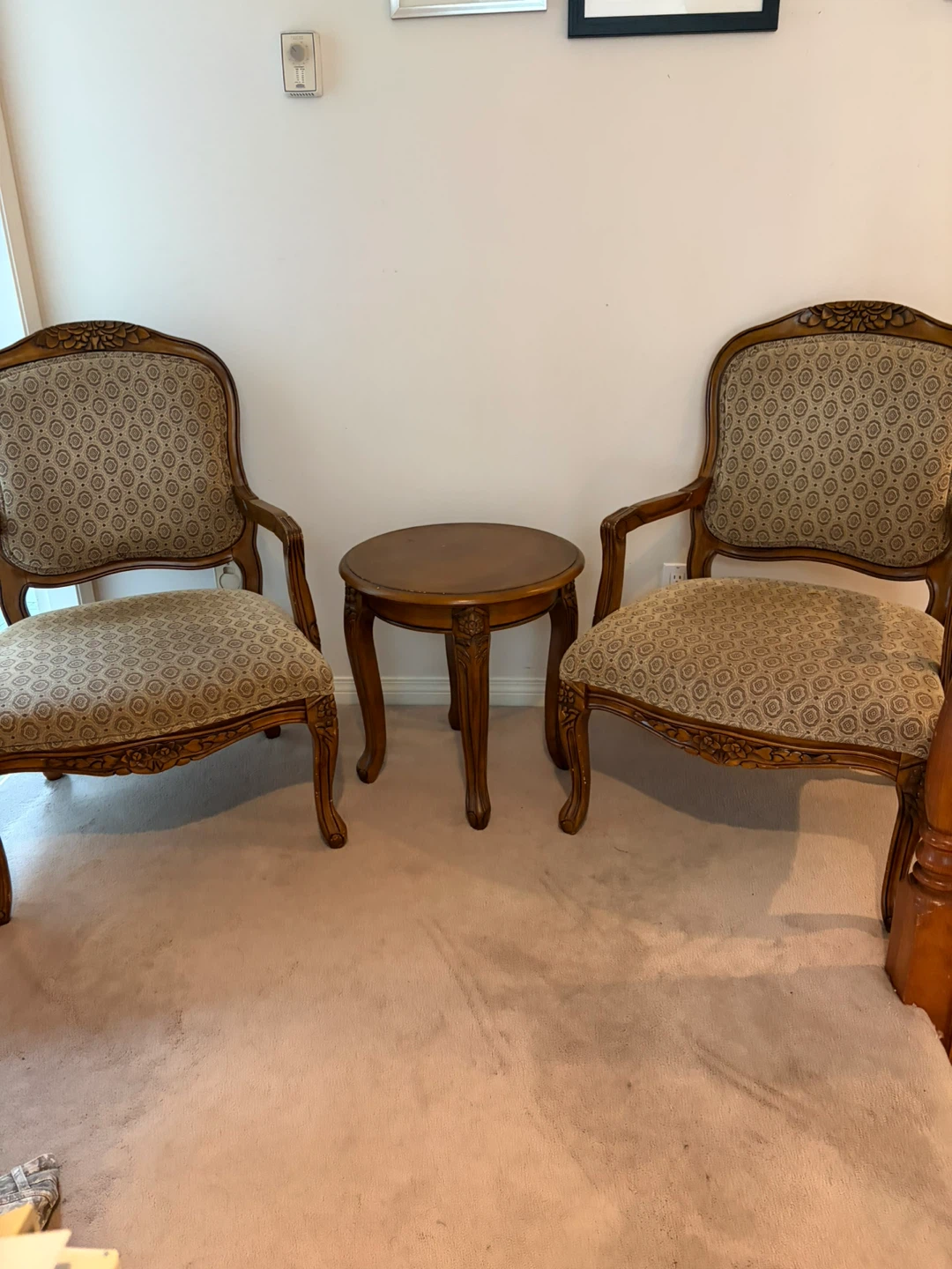 Two Accent Chairs and round table