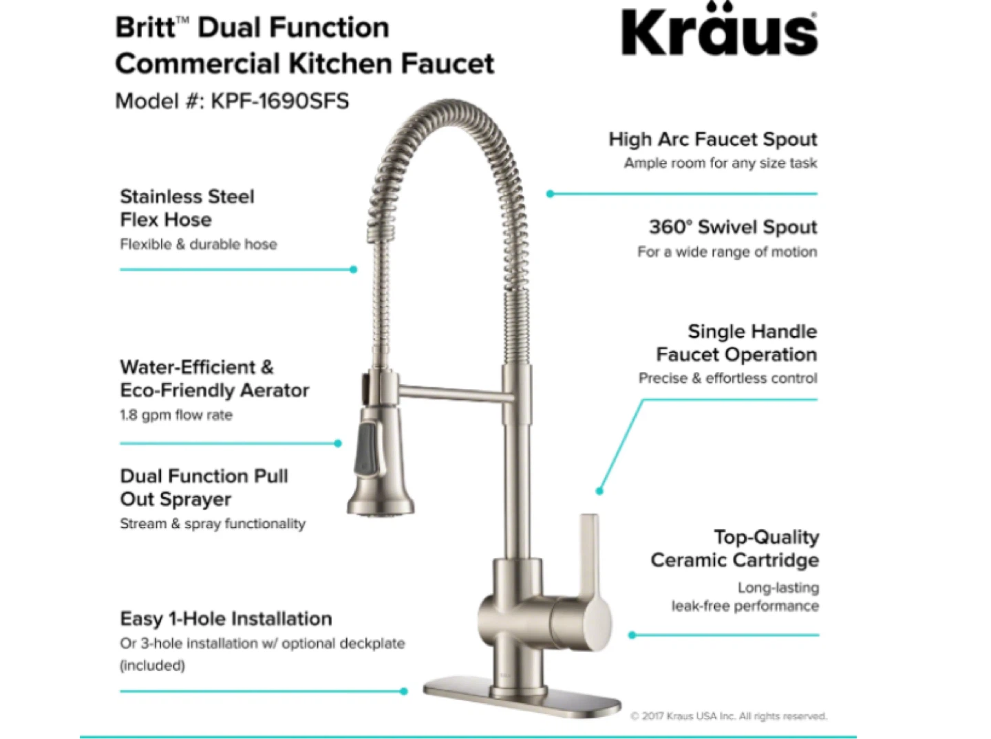 Kräus KPF1690SFS Commercial Kitchen Faucet - photo 3
