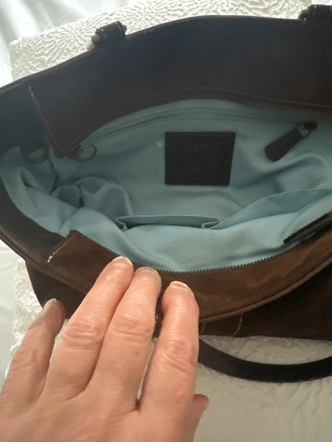 Coach Brown Suede Tote Bag - photo 3