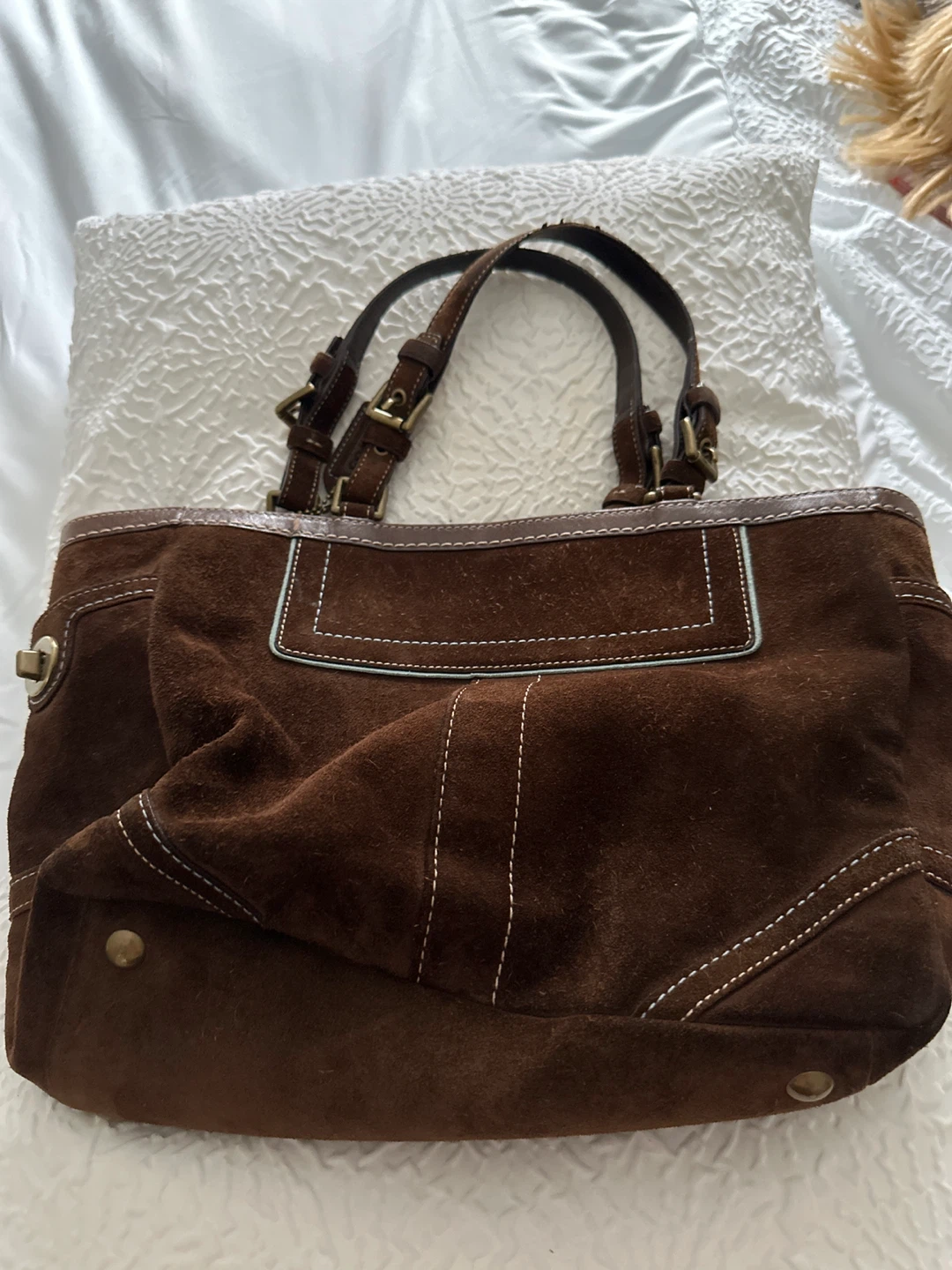 Coach Brown Suede Tote Bag - photo 2