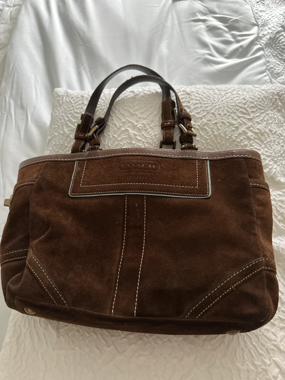 Coach Brown Suede Tote Bag