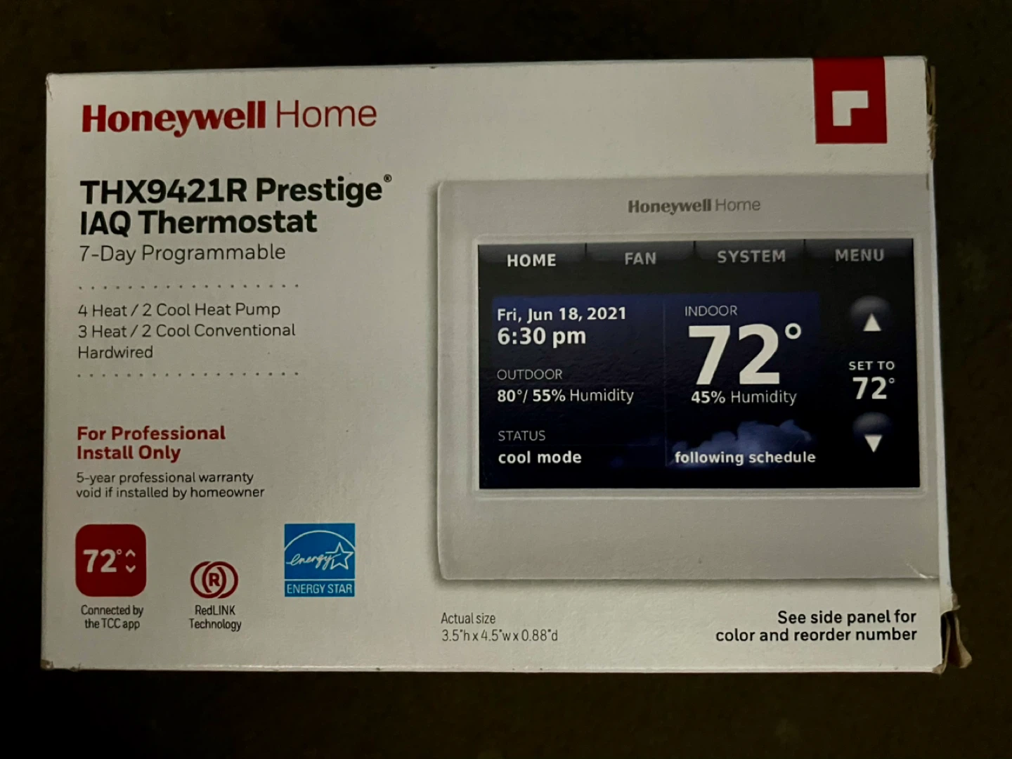 Honeywell Home THX9421R Prestige IAQ Thermostat