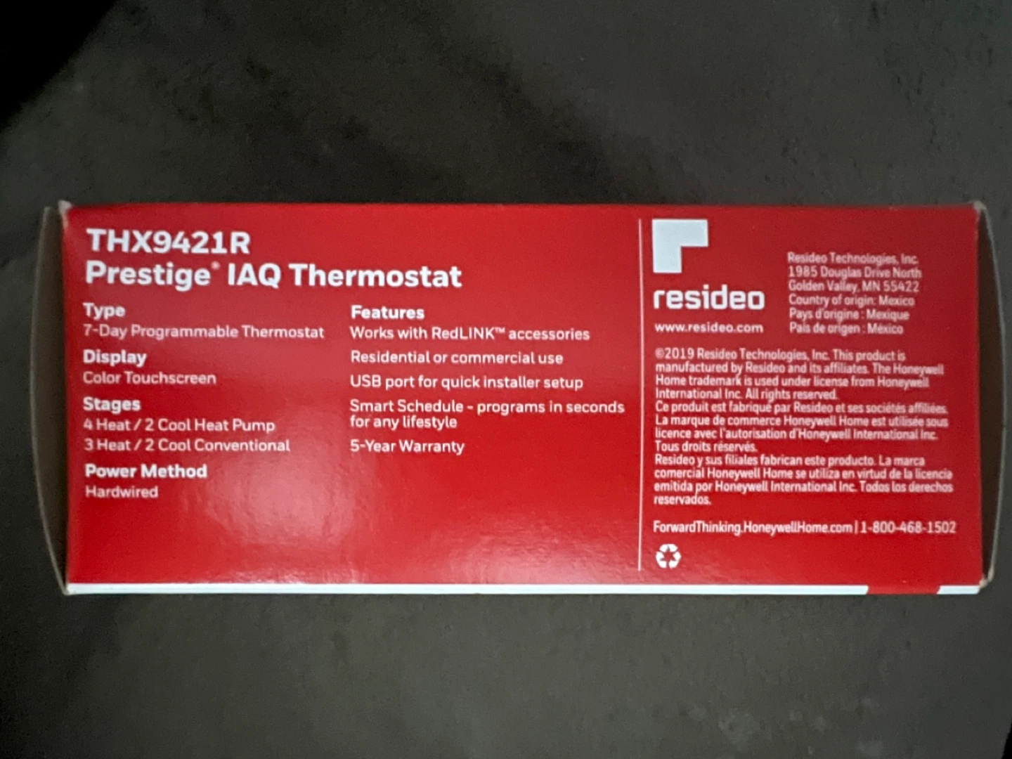 Honeywell Home THX9421R Prestige IAQ Thermostat - photo 2