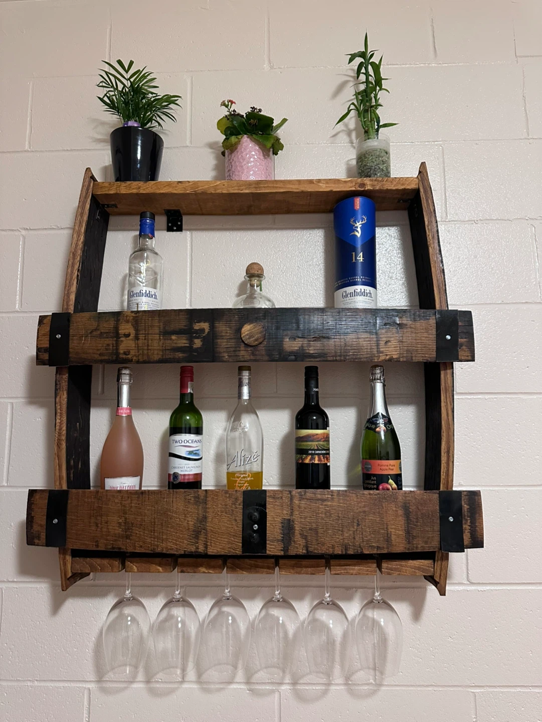 Whiskey Barrel bar with Glass Holder - photo 5