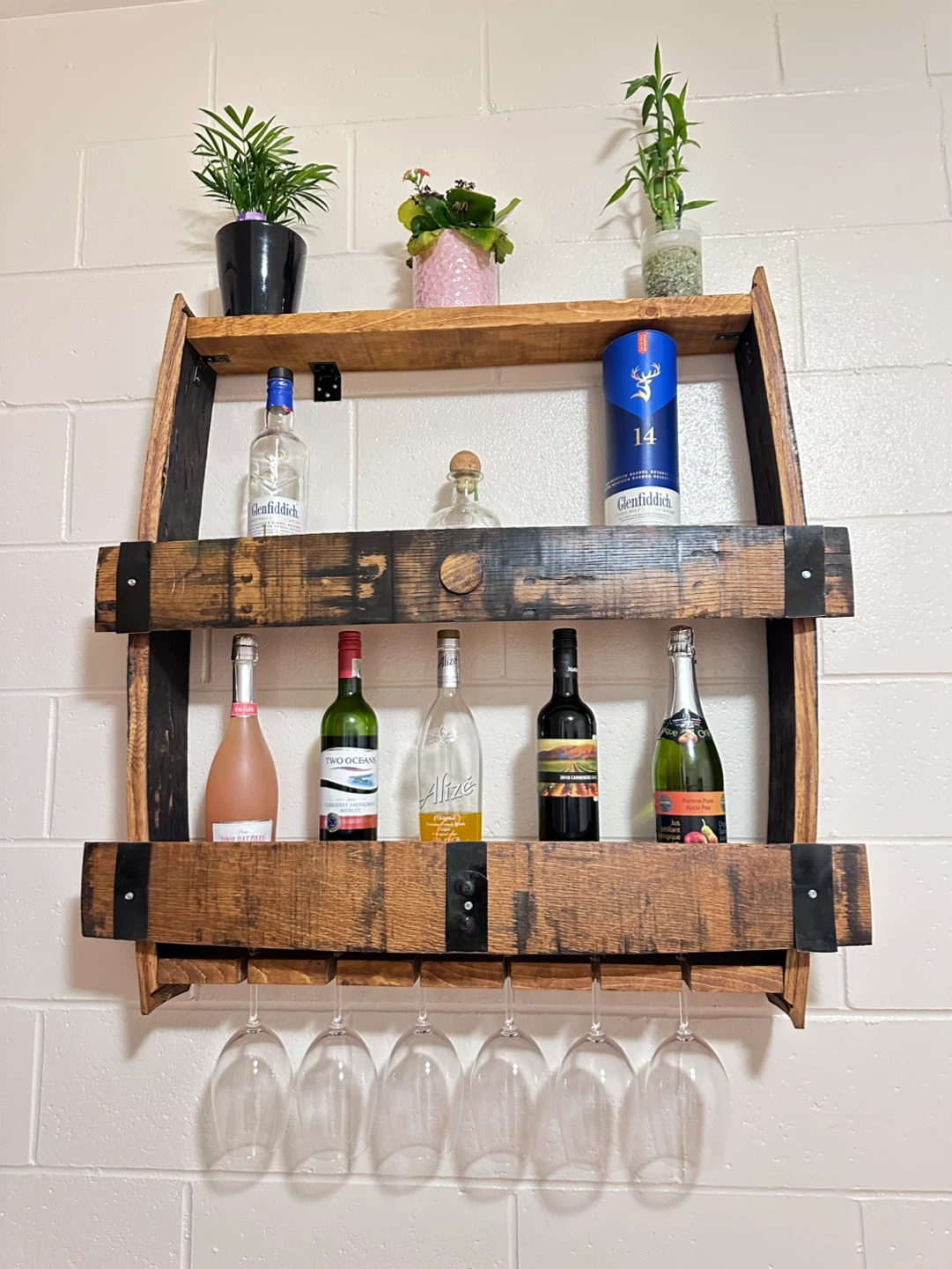 Whiskey Barrel bar with Glass Holder - photo 2