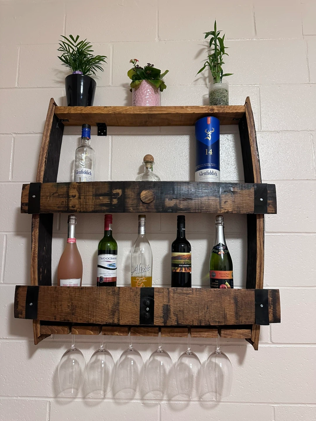 Whiskey Barrel bar with Glass Holder - photo 3