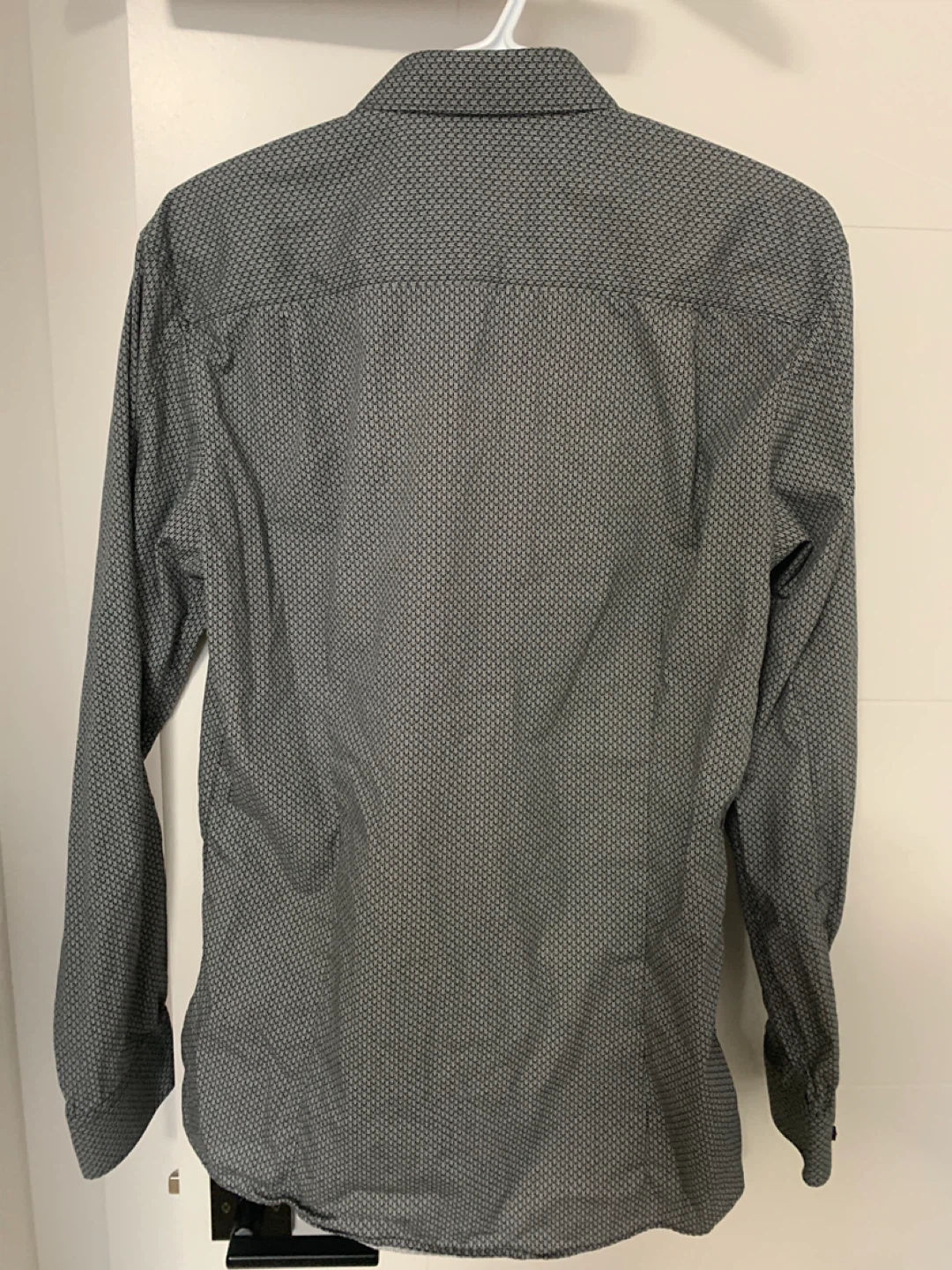 HUGO Hugo Boss Men's Grey Patterned Dress Shirt Extra Slim Fit - photo 3
