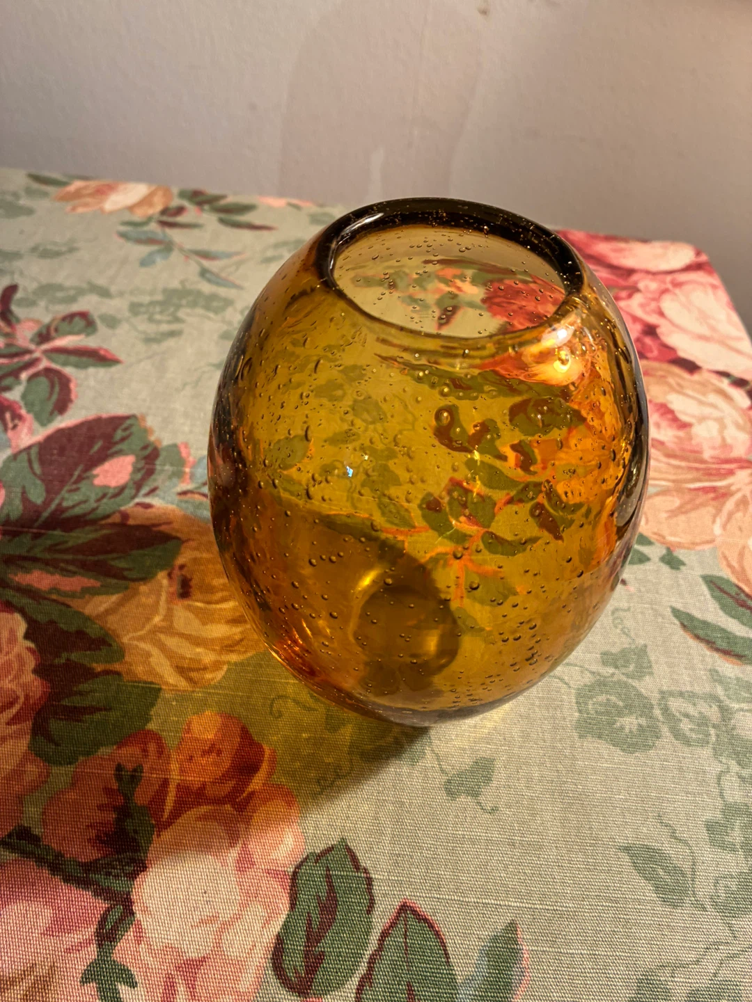 Amber glass bubble vase - photo 2