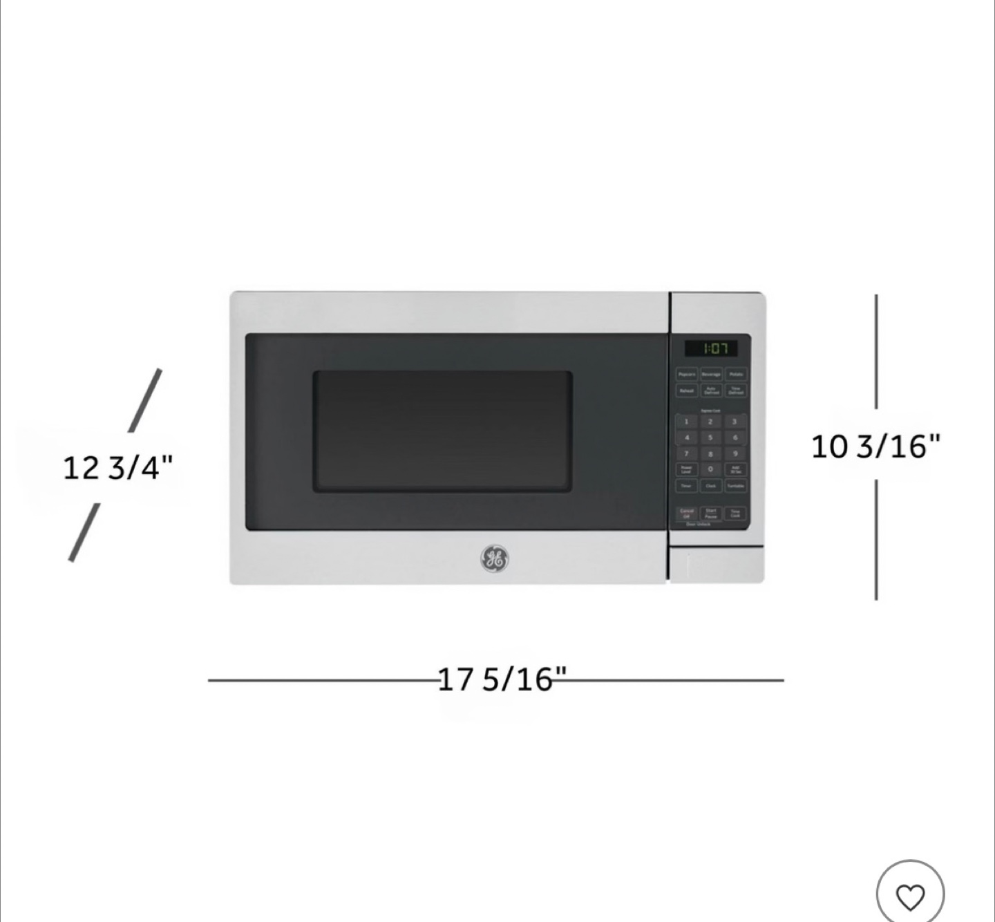 GE Appliances 0.7 cu ft Countertop Microwave - Stainless Steel - photo 2