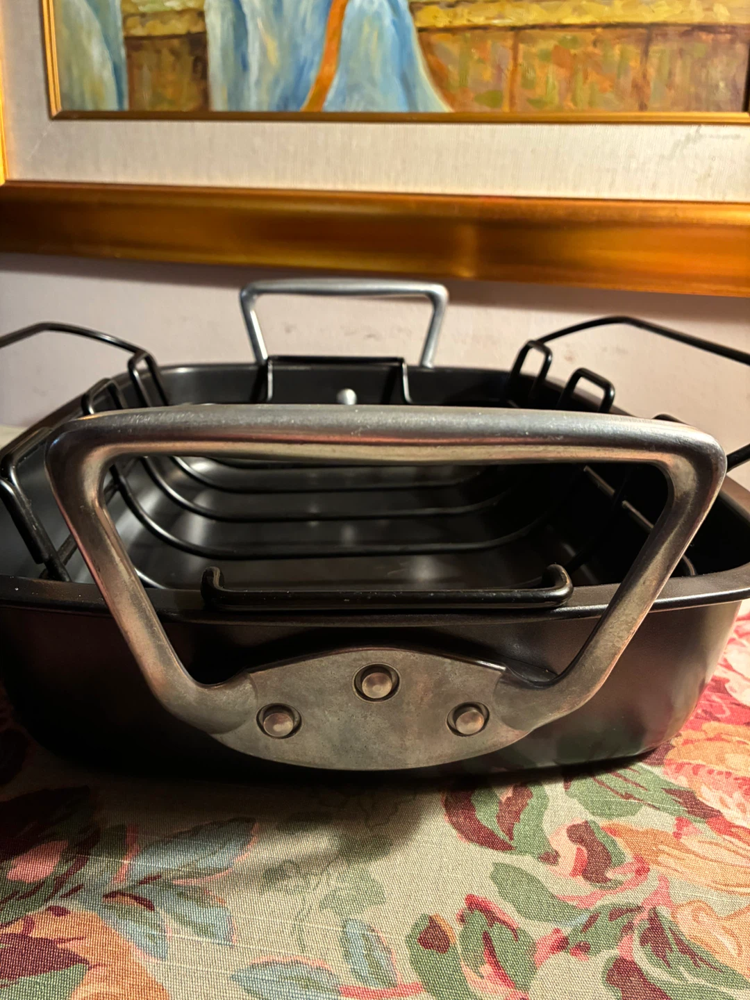 Black Roasting Pan with Rack - photo 3