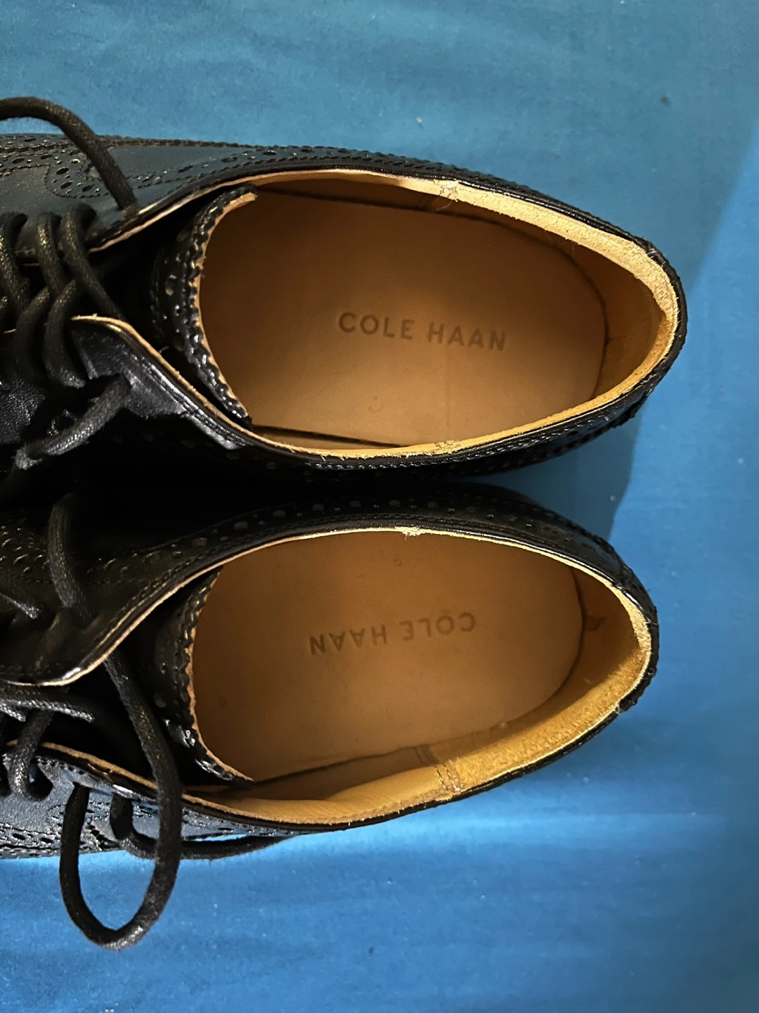 Cole Haan Men's Black Leather Wingtip Oxford Shoes Size 9.5 M - photo 3