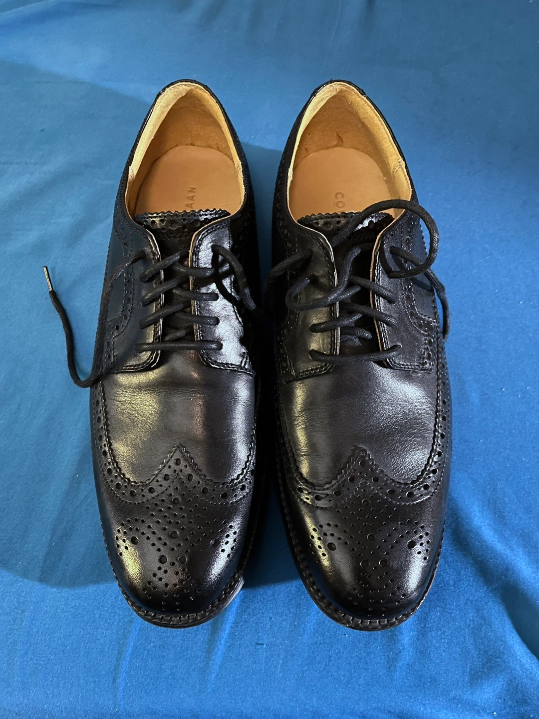 Cole Haan Men's Black Leather Wingtip Oxford Shoes Size 9.5 M