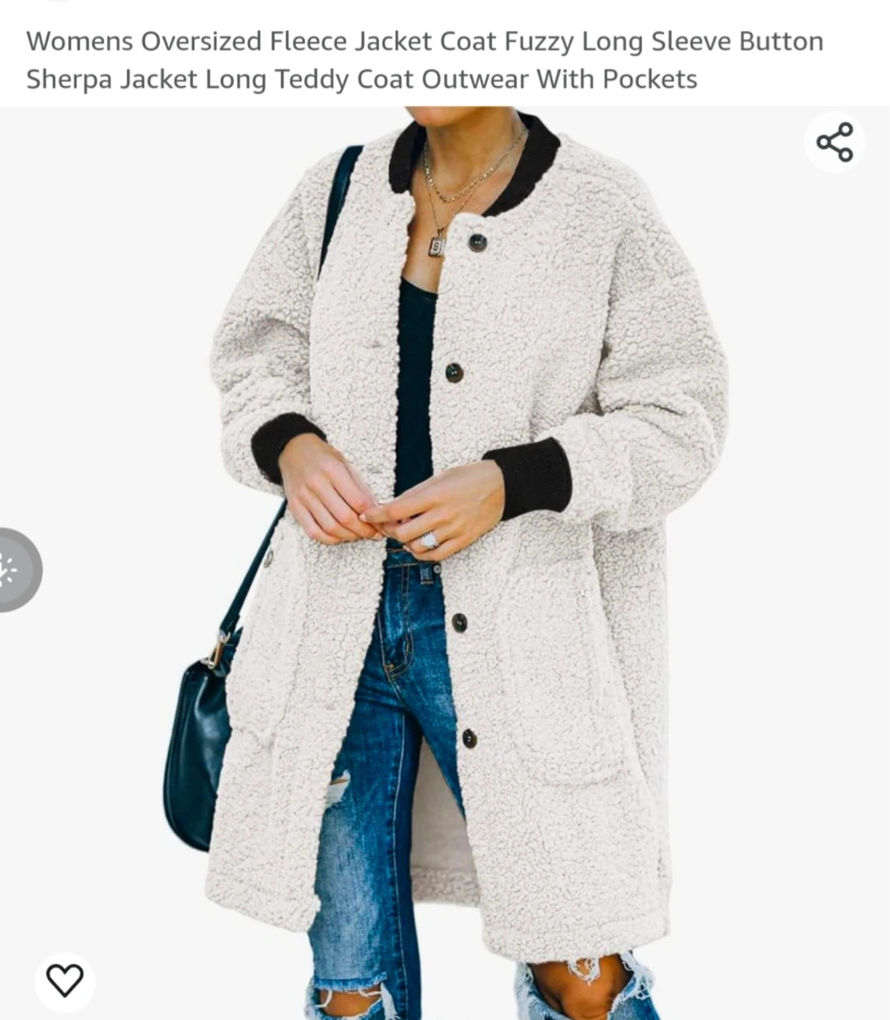 Cream Sherpa Fleece Jacket