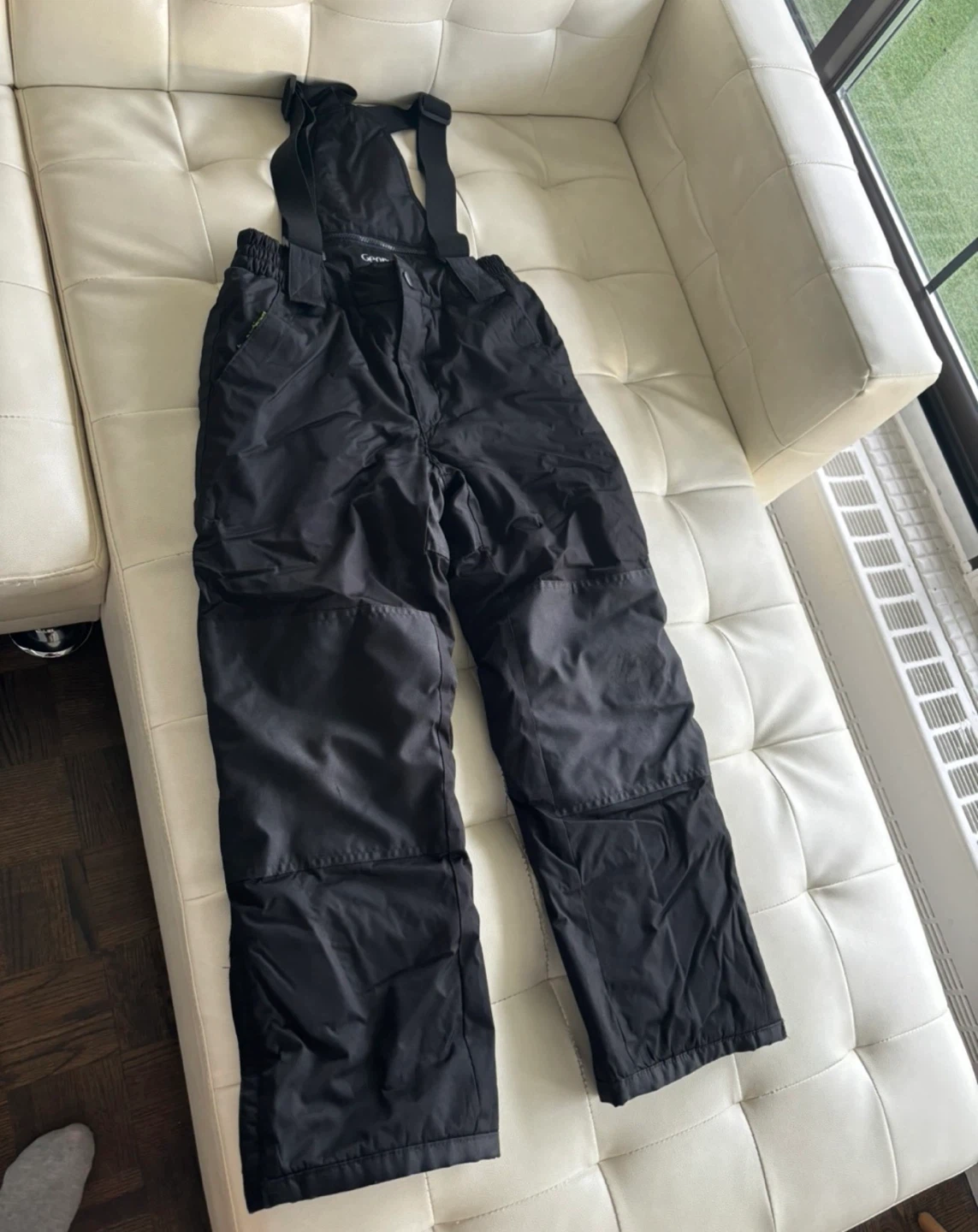 George. Black Snow Bib Overalls - Size L/G (10-12)