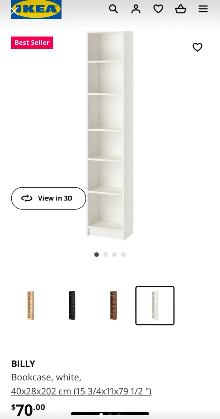 IKEA BILLY Bookcase, White