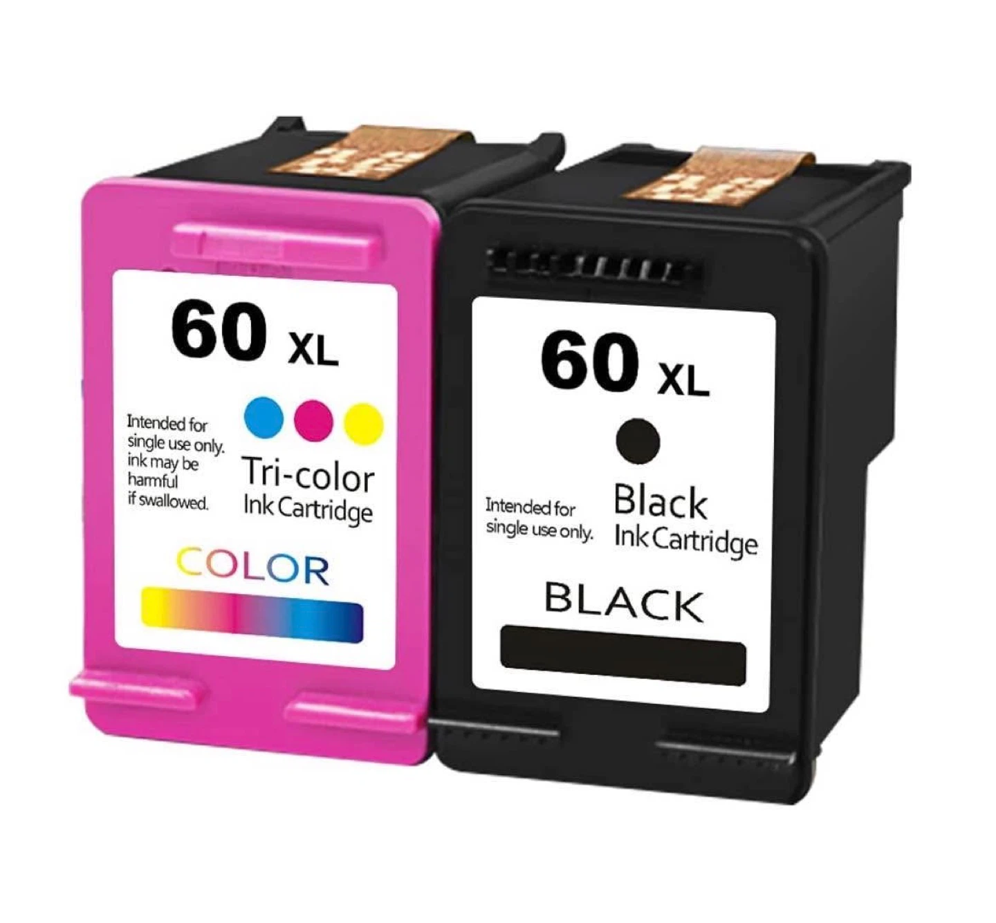 Abfray 60XL Ink Cartridges - 1 Black, 1 Tri-Color