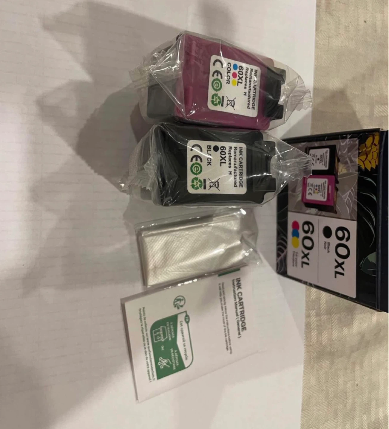 Abfray 60XL Ink Cartridges - 1 Black, 1 Tri-Color - photo 3