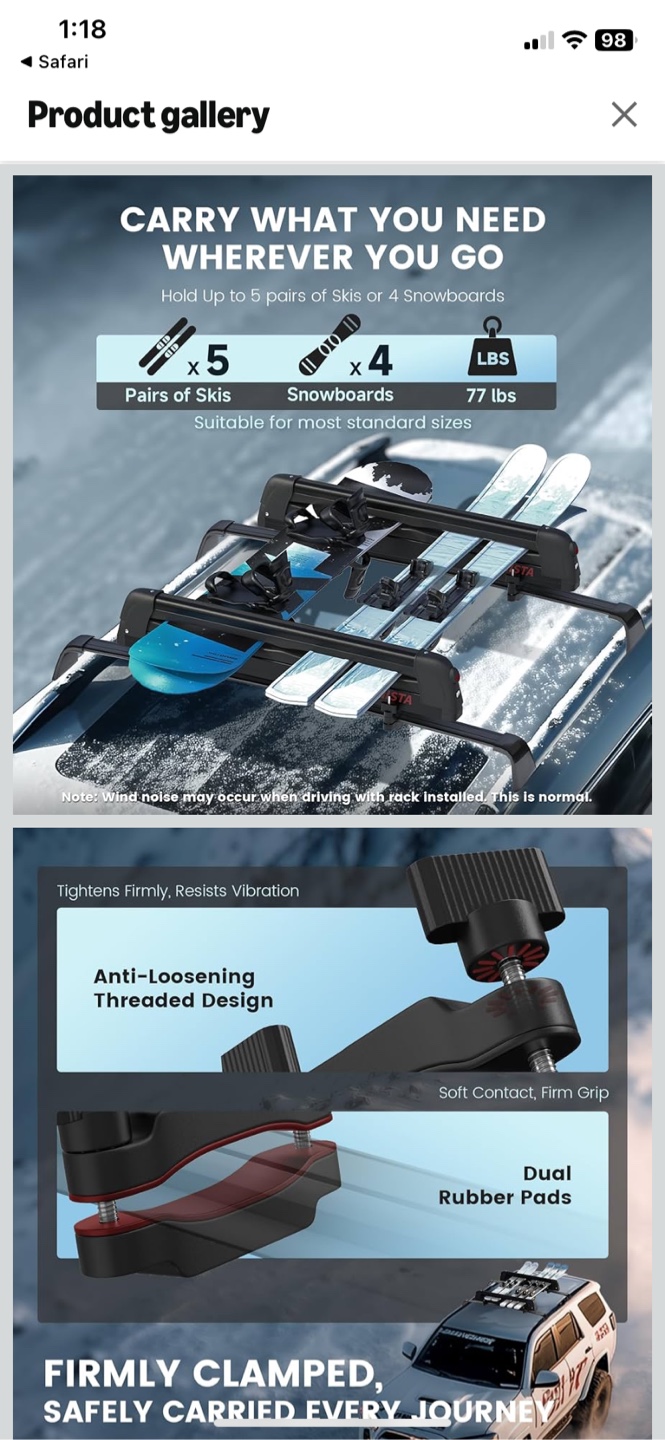 Alpinista Ski/water ski Rack for Roof Rack - photo 2