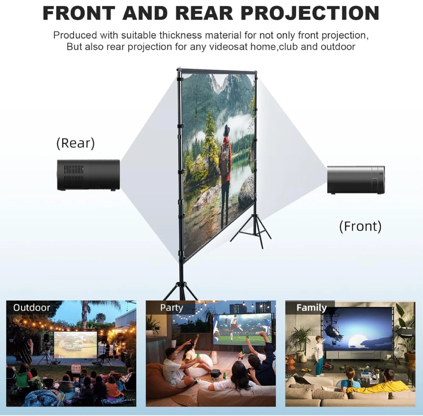 HUANYINGBJB 180-inch Portable Projector Screen with Stand - photo 5