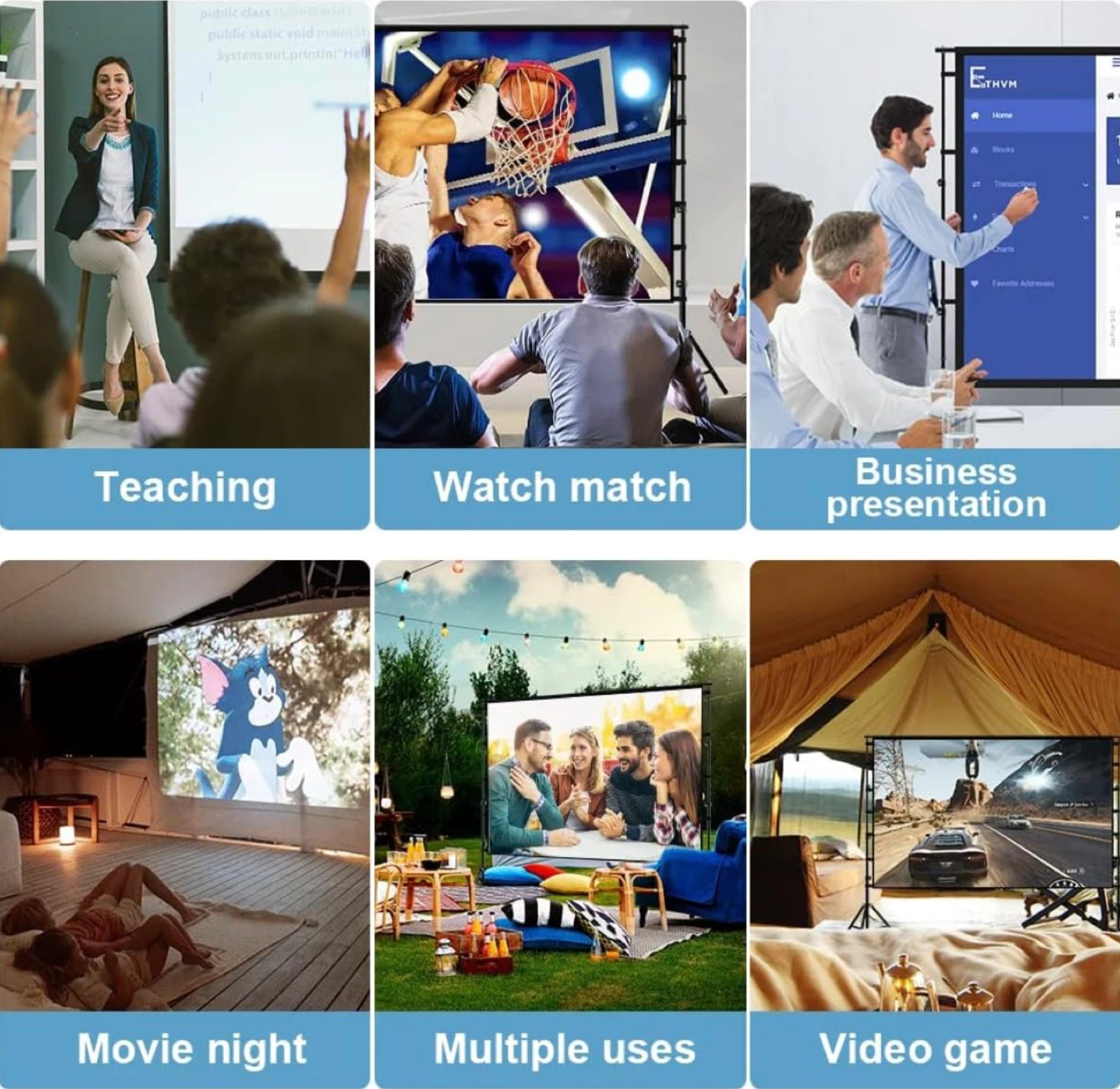 HUANYINGBJB 180-inch Portable Projector Screen with Stand - photo 3