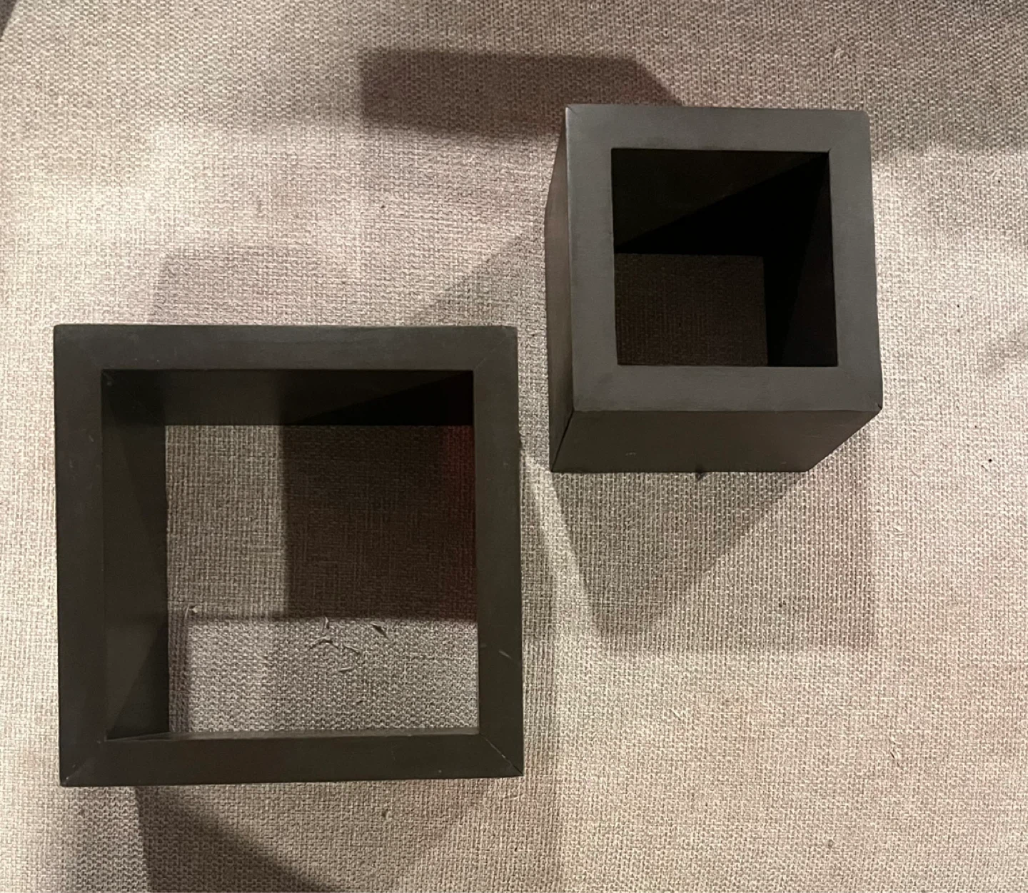Set of 2 Dark brown Cube Shelves