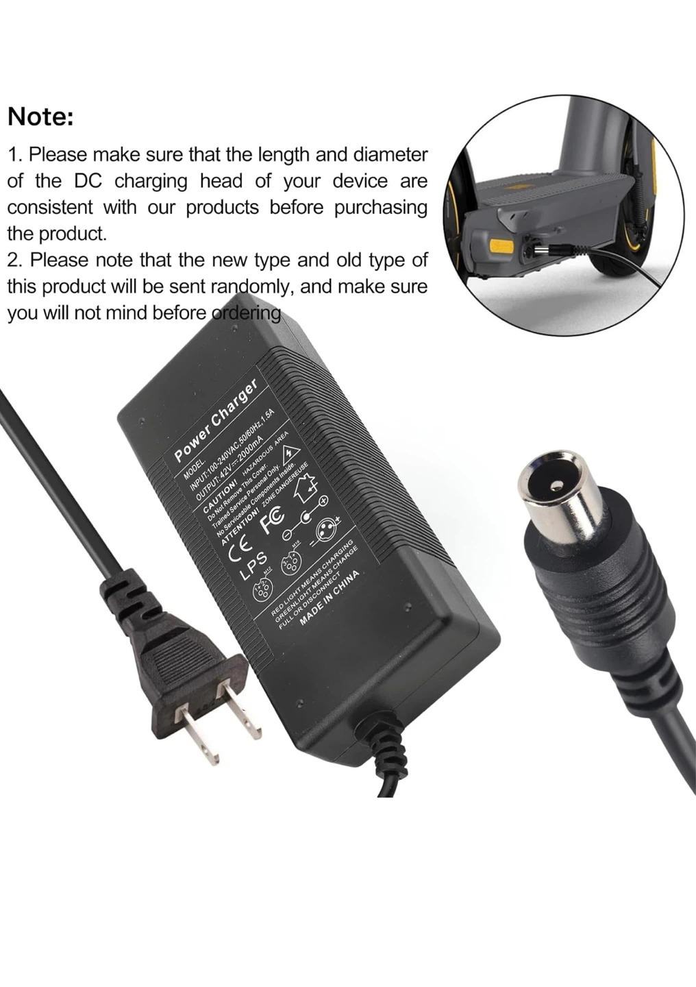 Power Charger for Xiaomi Mijia & Ninebot Electric Scooters - photo 2