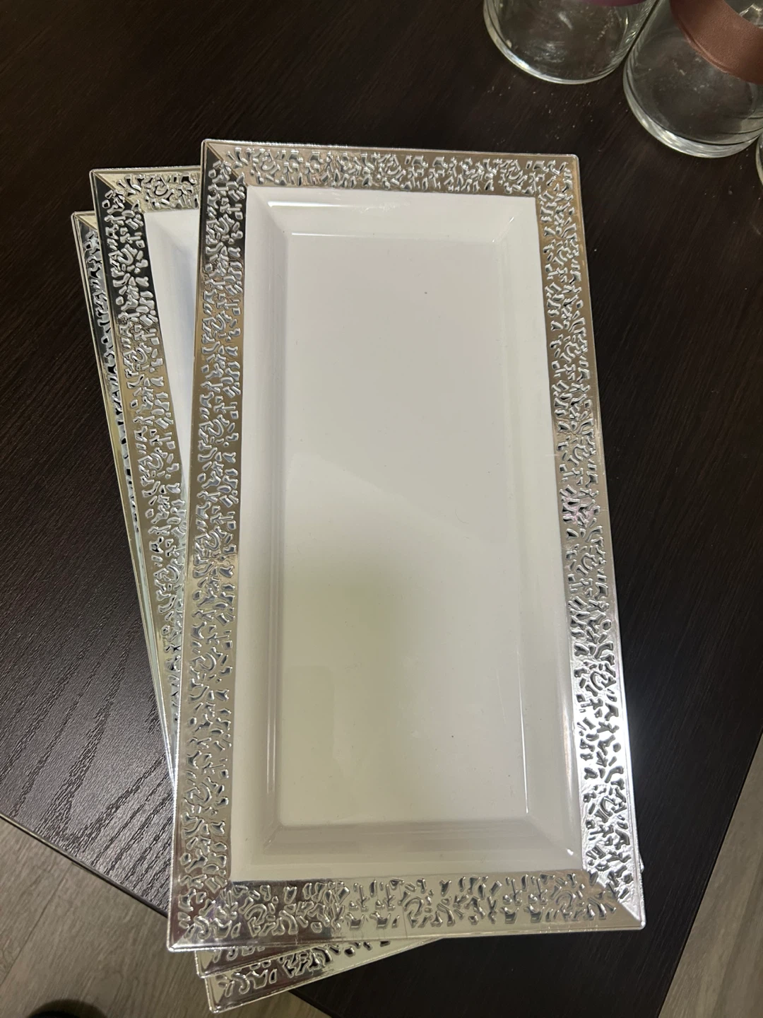 Set of 6 Rectangular Serving Platters Available with single too