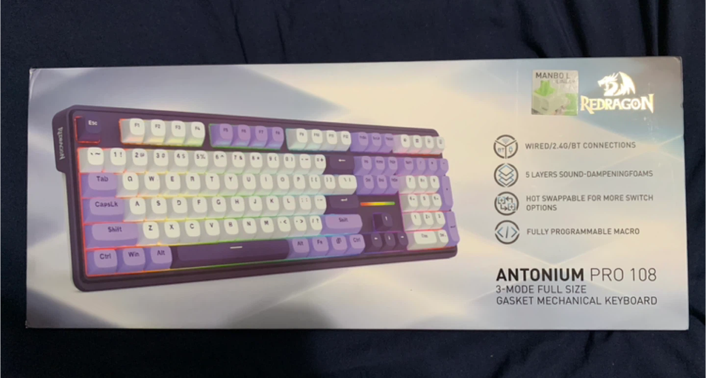 Redragon Antonium Pro 108 K745 Mechanical Keyboard RGB 2.4G