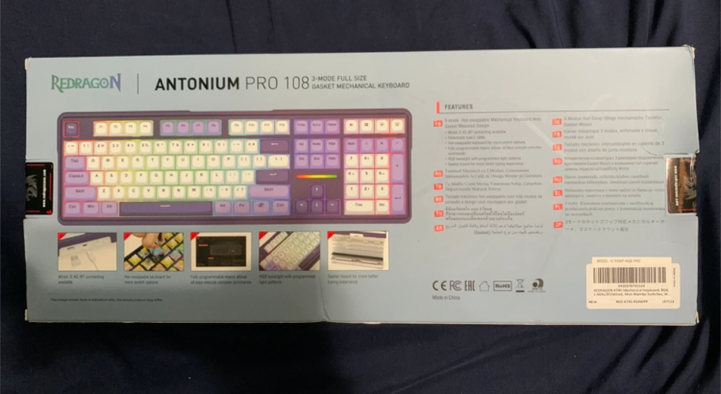 Redragon Antonium Pro 108 K745 Mechanical Keyboard RGB 2.4G - photo 2