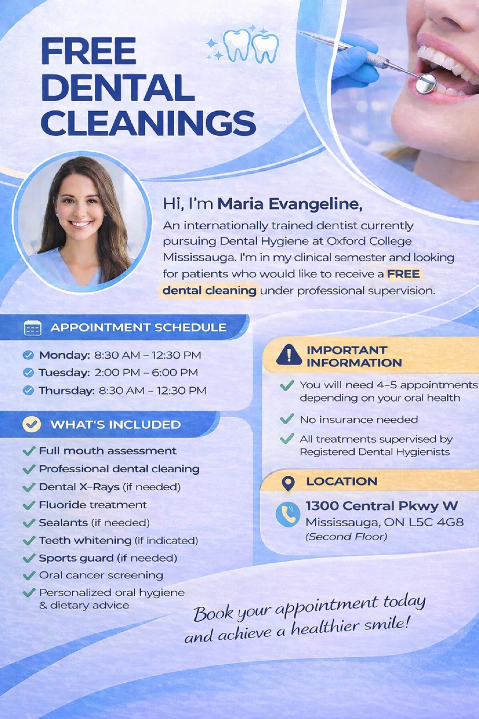 Free Dental Cleanings in Mississauga