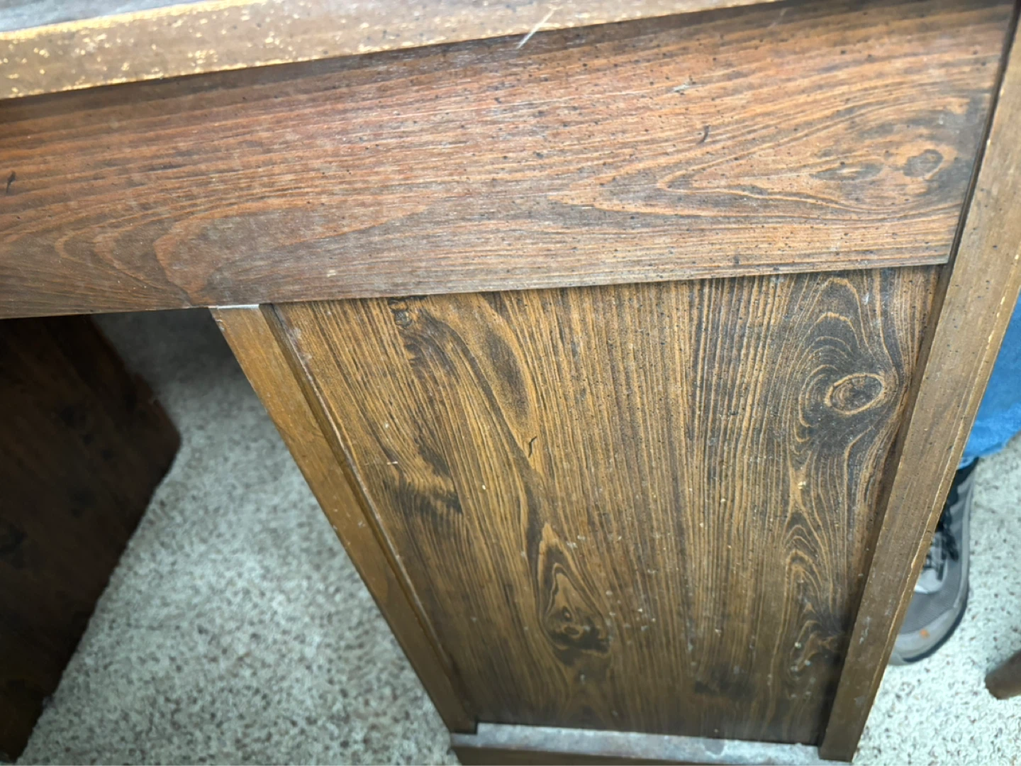 Vintage Wooden Desk with Drawers - photo 3